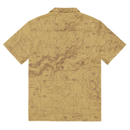 Yosemite National Park Topographic Button Short Sleeve Shirt Unisex - Parks Apparelbutton shirt