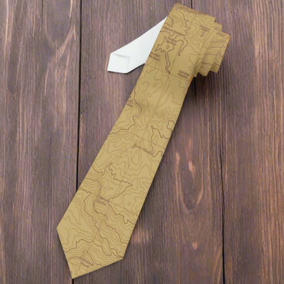 Yosemite National Park Topographic Necktie USGS Topo Map - Parks ApparelAccessories