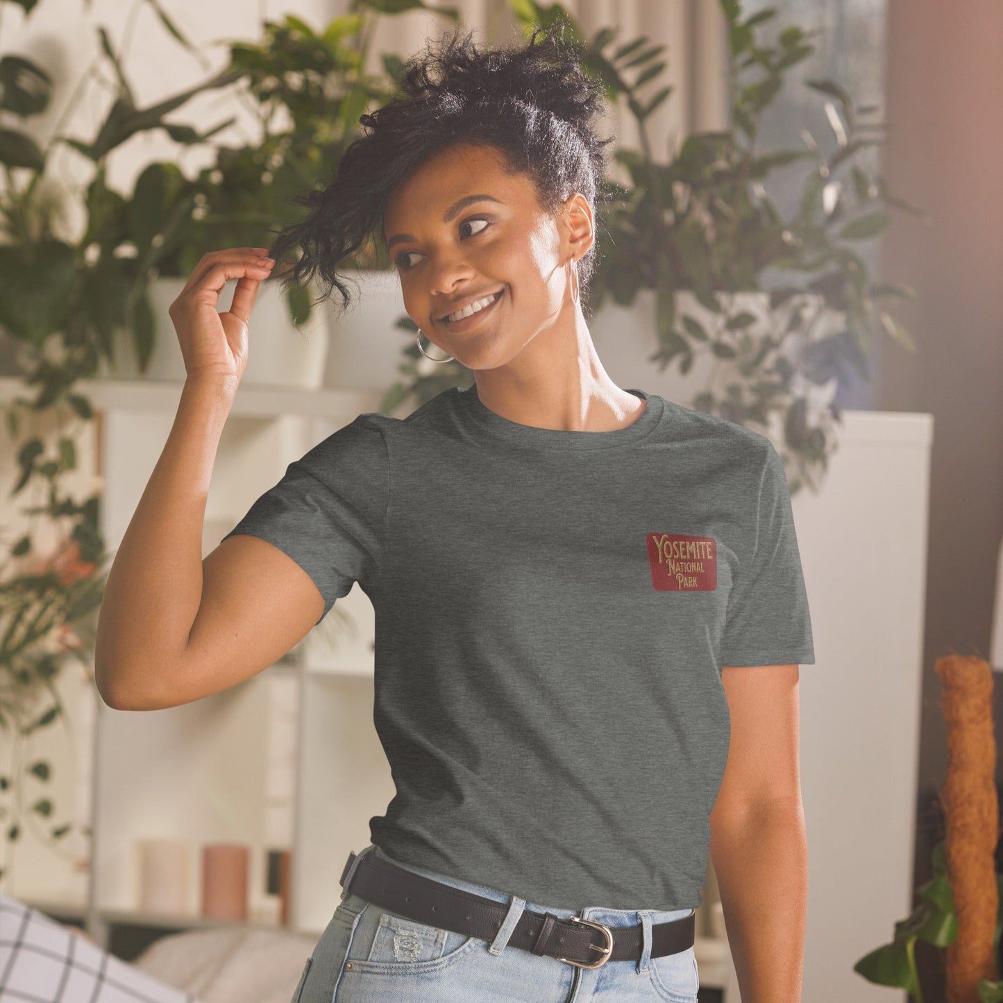 Yosemite National Park sign embroidered unisex t-shirt alternate apparel color or angle