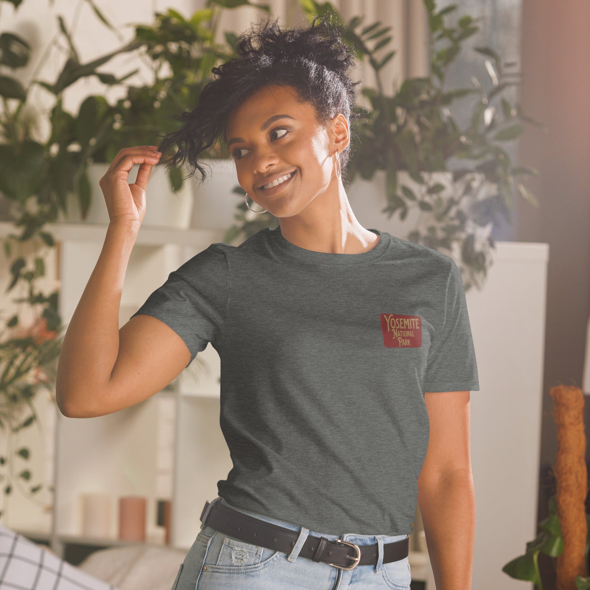 Yosemite National Park sign embroidered unisex t-shirt alternate apparel color or angle