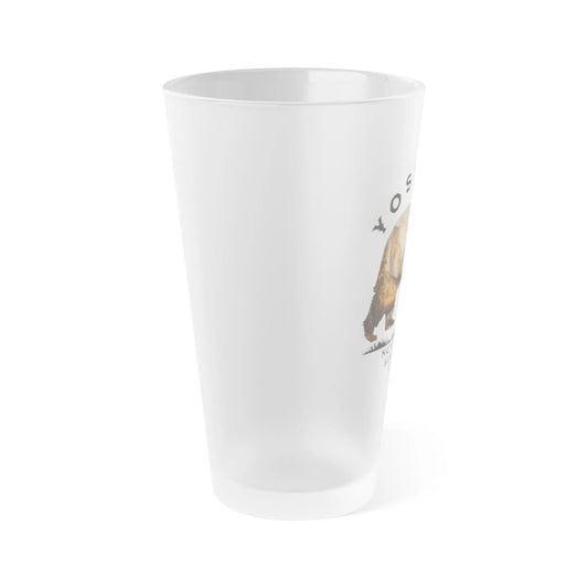 Yosemite National Park Valley Bear Frosted Pint Glass 16oz Sierra Nevada - Parks ApparelDrinkware