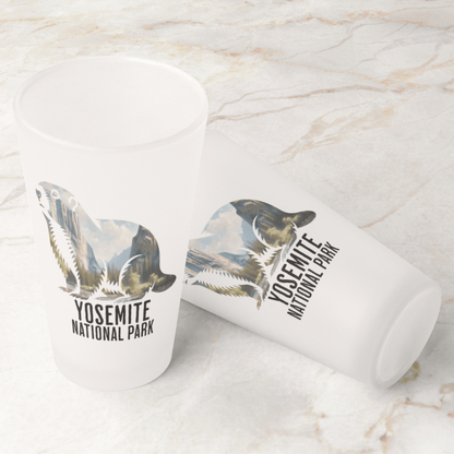 Yosemite Valley Marmot Frosted Pint - Parks Apparelpint glass