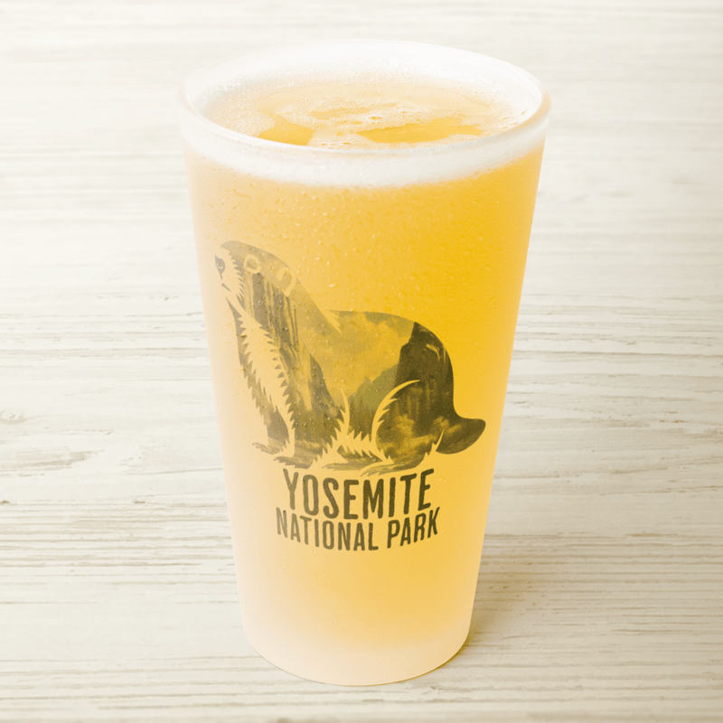 Yosemite Valley Marmot Frosted Pint - Parks Apparelpint glass