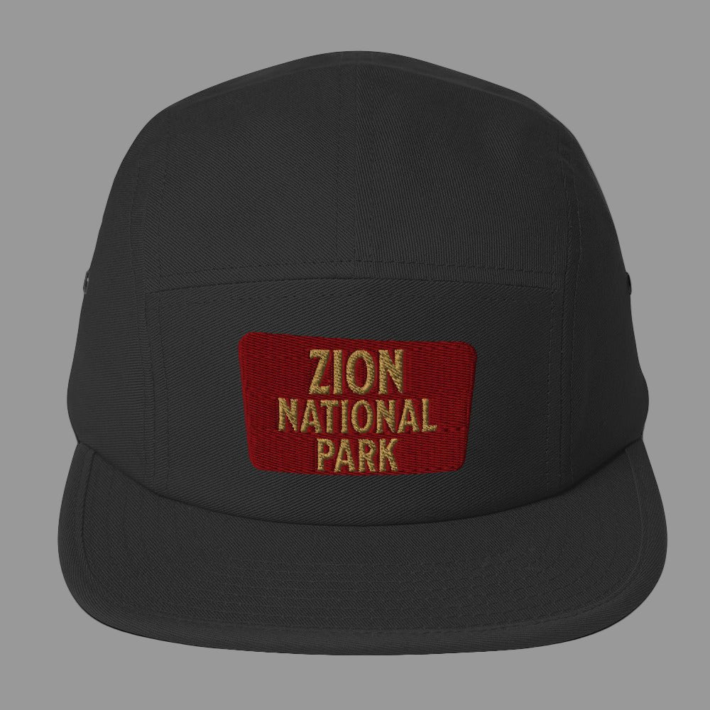 Zion National Park 5-panel hat shown in lifestyle or modeled setting