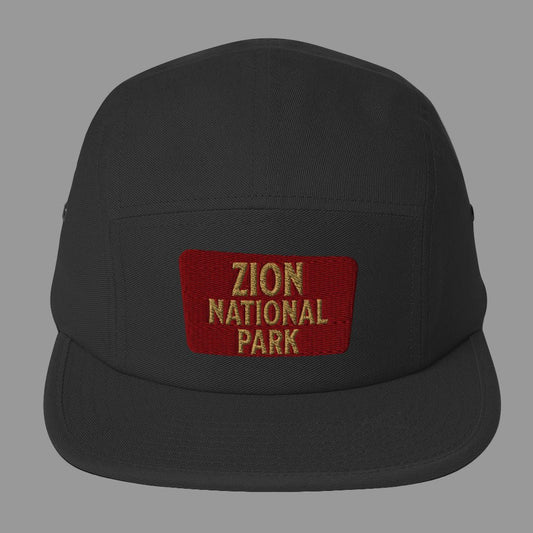 Zion National Park 5-panel hat shown in lifestyle or modeled setting