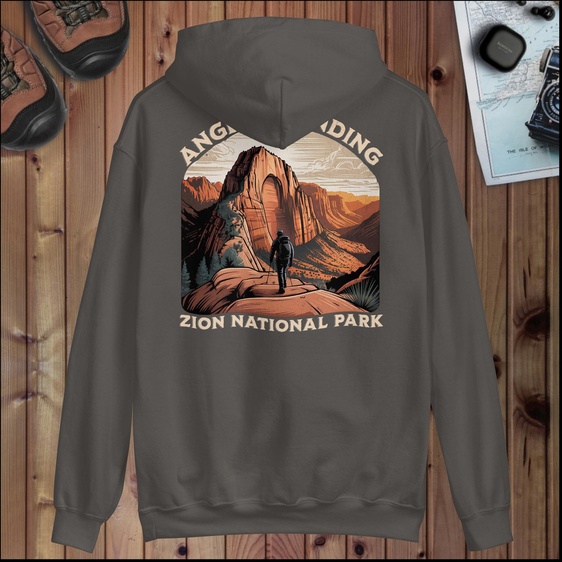 Zion National Park Angels Landing hoodie alternate apparel color or product angle