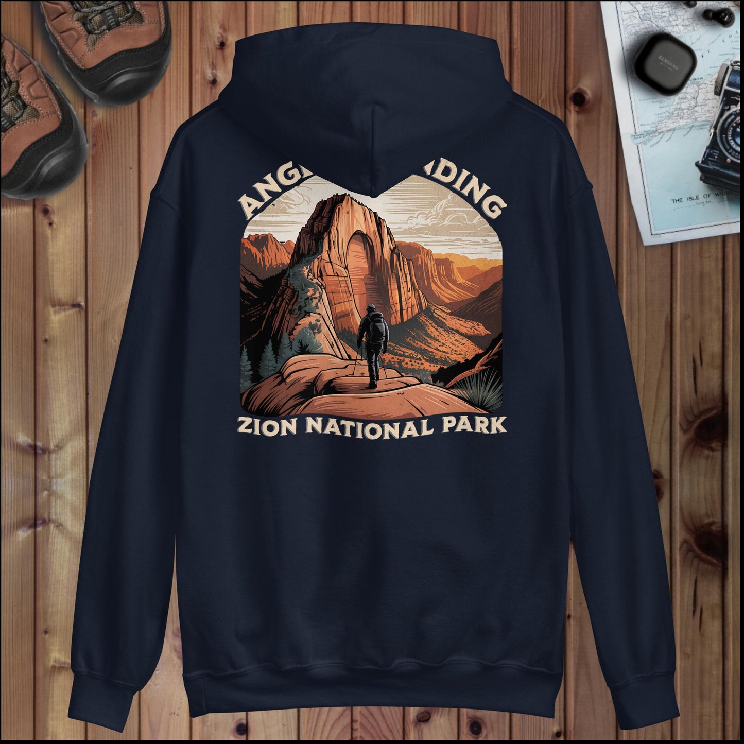 Zion National Park Angels Landing hoodie detail or alternate product view