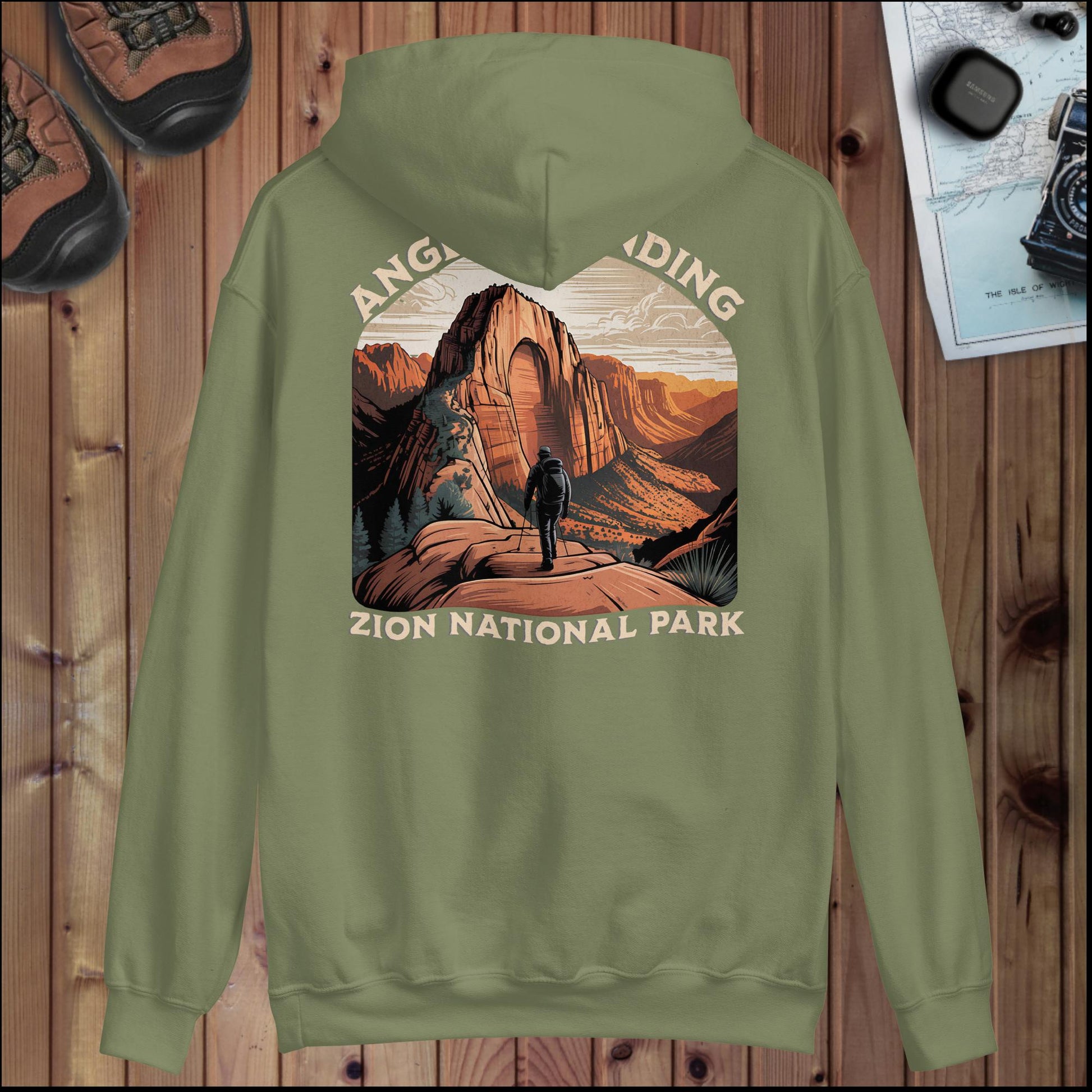Zion National Park Angels Landing hoodie alternate apparel color or product angle