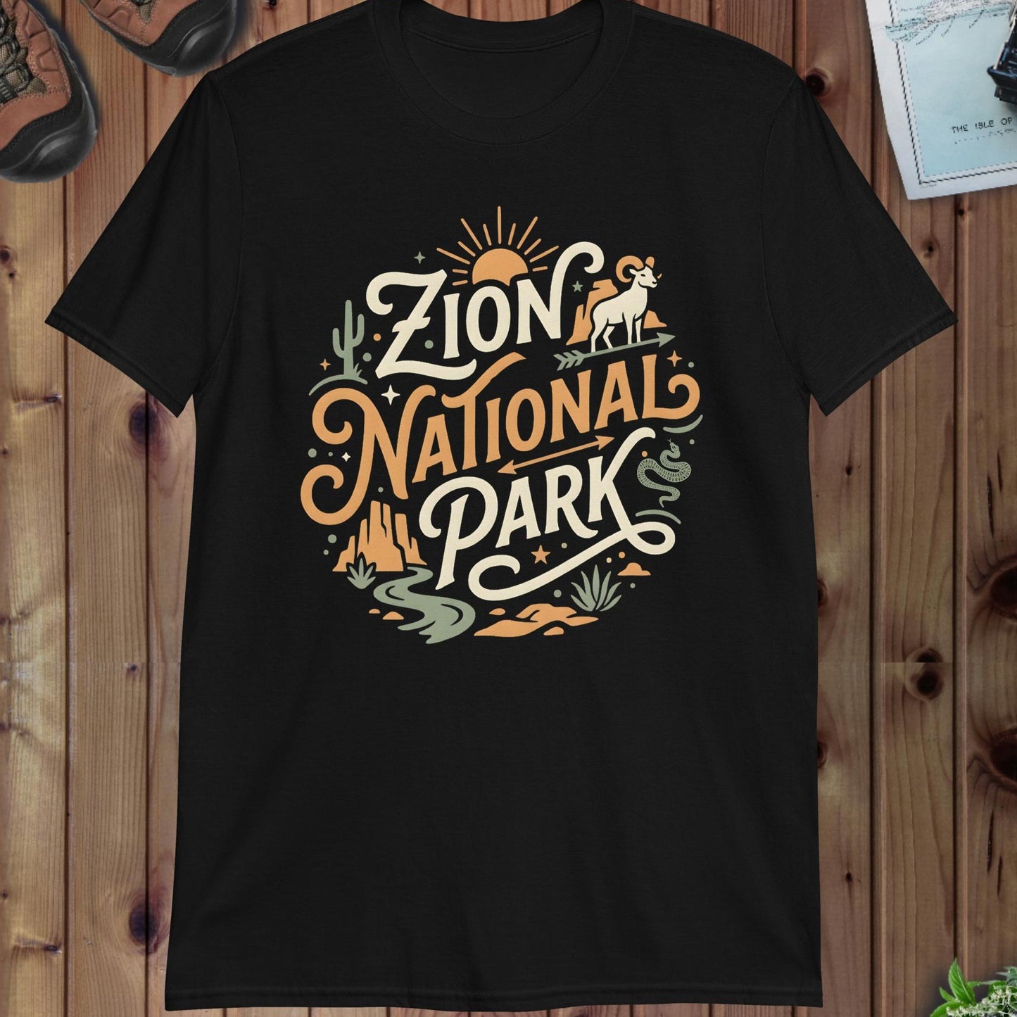 Zion National Park Big Horned Graphic T-Shirt - Parks ApparelT-Shirt