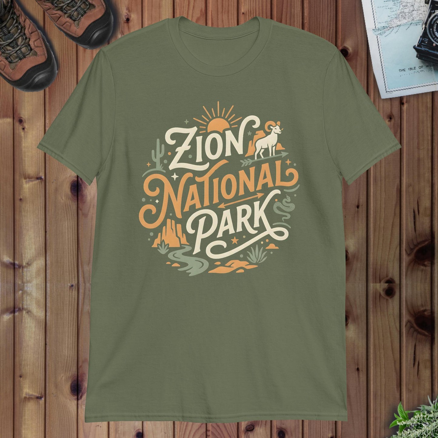 Zion National Park Big Horned Graphic T-Shirt - Parks ApparelT-Shirt