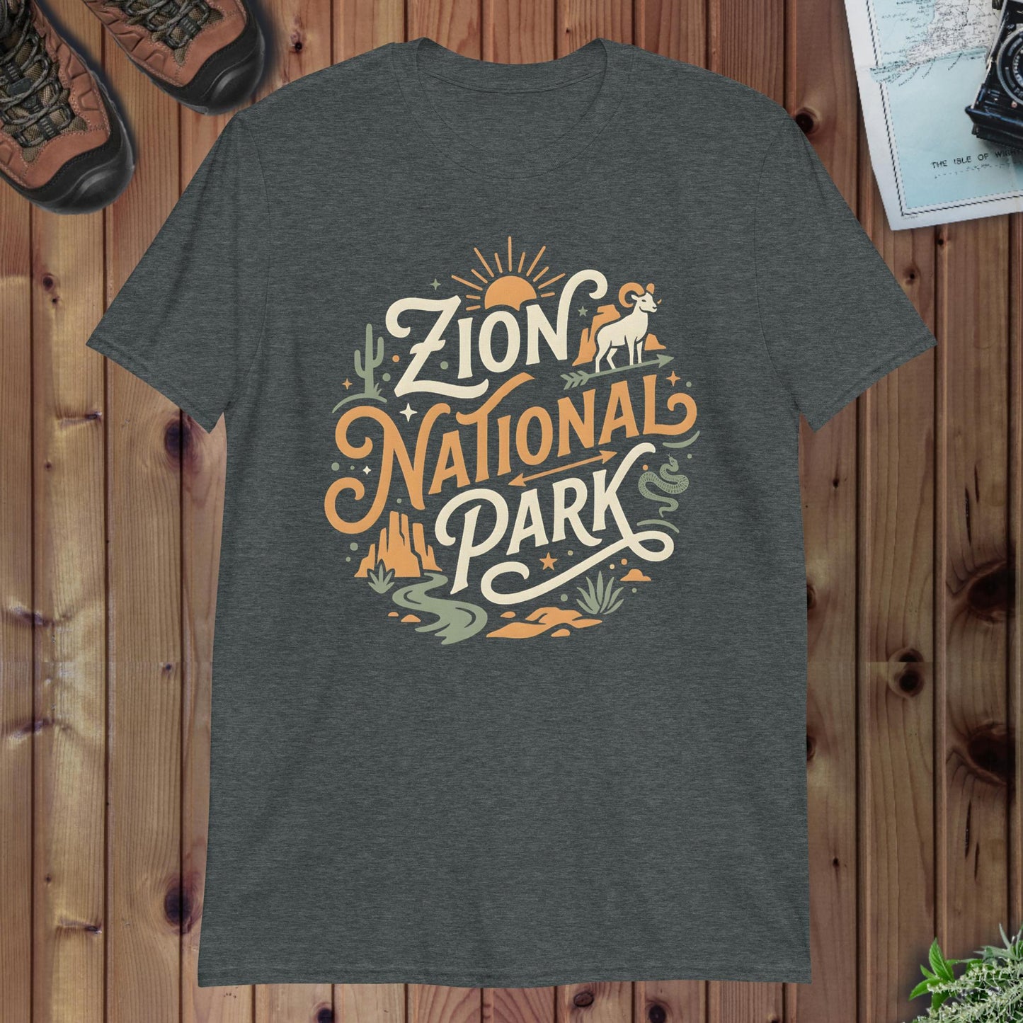 Zion National Park Big Horned Graphic T-Shirt - Parks ApparelT-Shirt