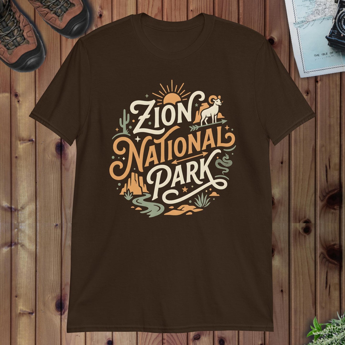 Zion National Park Big Horned Graphic T-Shirt - Parks ApparelT-Shirt