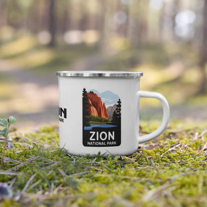 Zion National Park durable enamel camp mug showing design detail or product variation