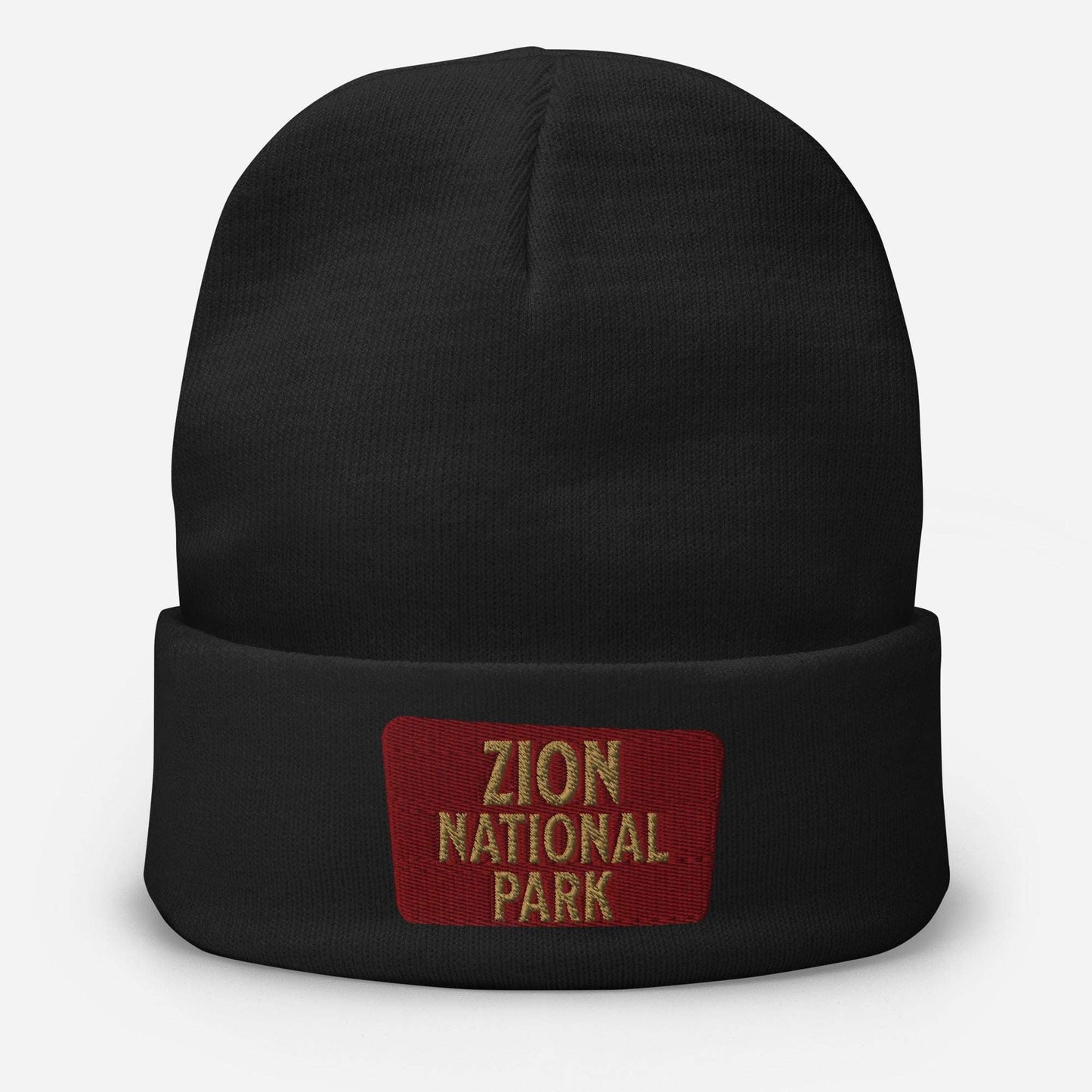 Zion National Park embroidered beanie shown in lifestyle or modeled setting