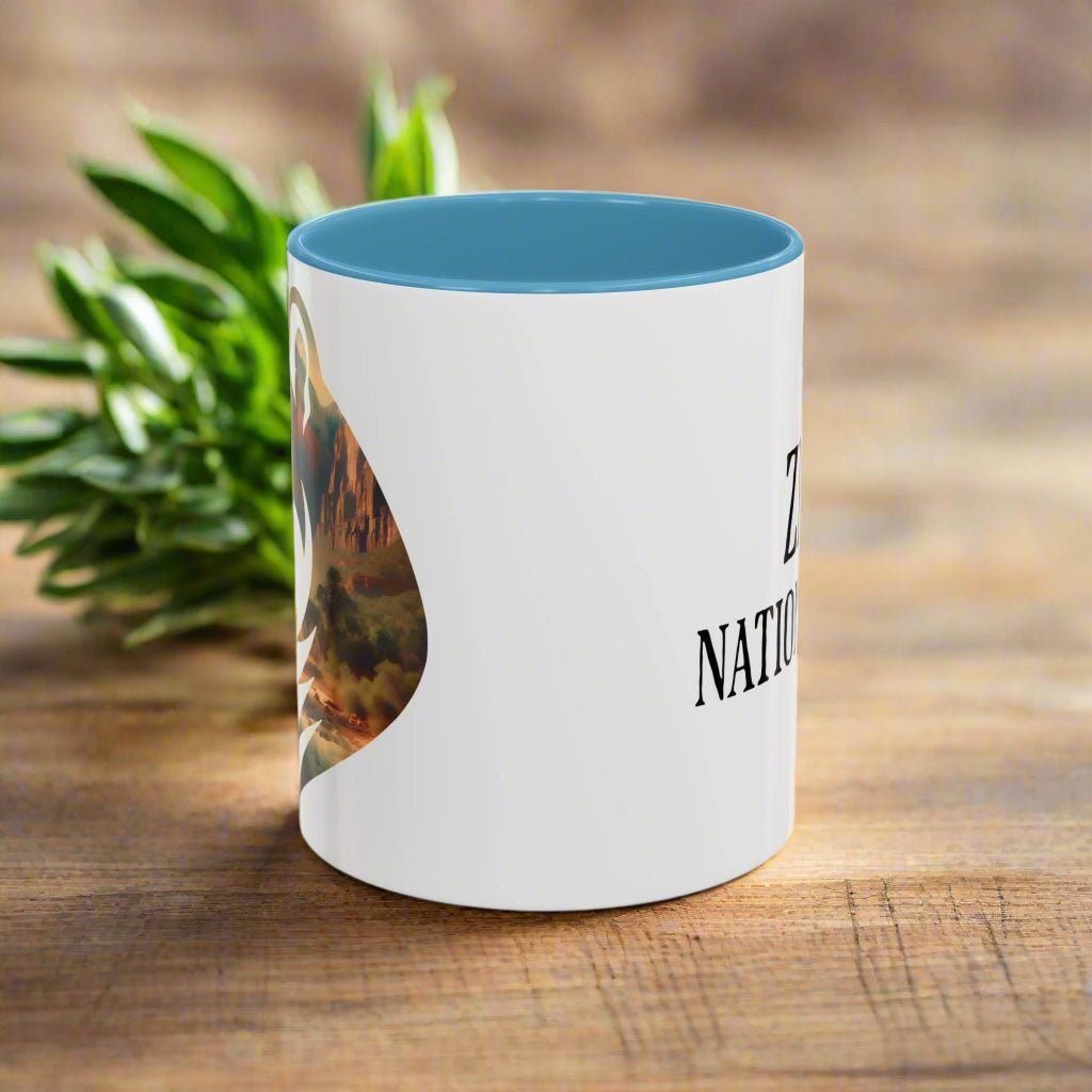 Zion National Park mountain lion colored coffee mug alternate product angle
