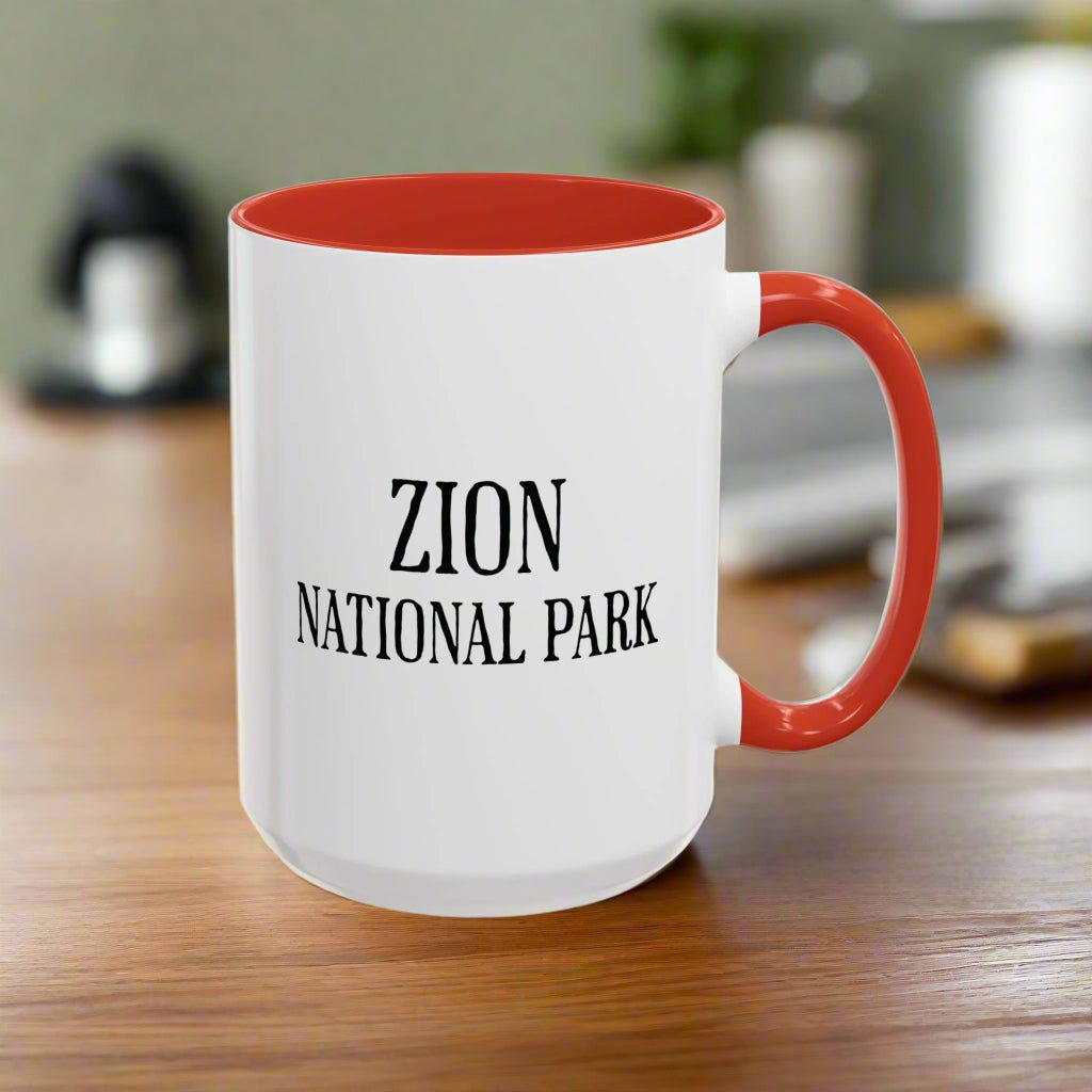Zion National Park mountain lion colored coffee mug alternate product angle