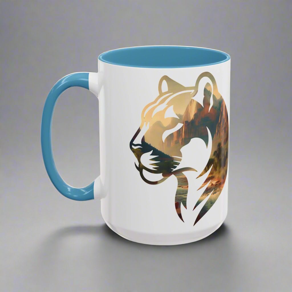 Zion National Park mountain lion colored coffee mug design detail or product variation