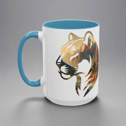 Zion National Park mountain lion colored coffee mug design detail or product variation