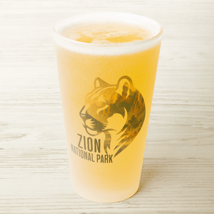 Zion National Park Mountain Lion Frosted Pint - Parks Apparelpint glass