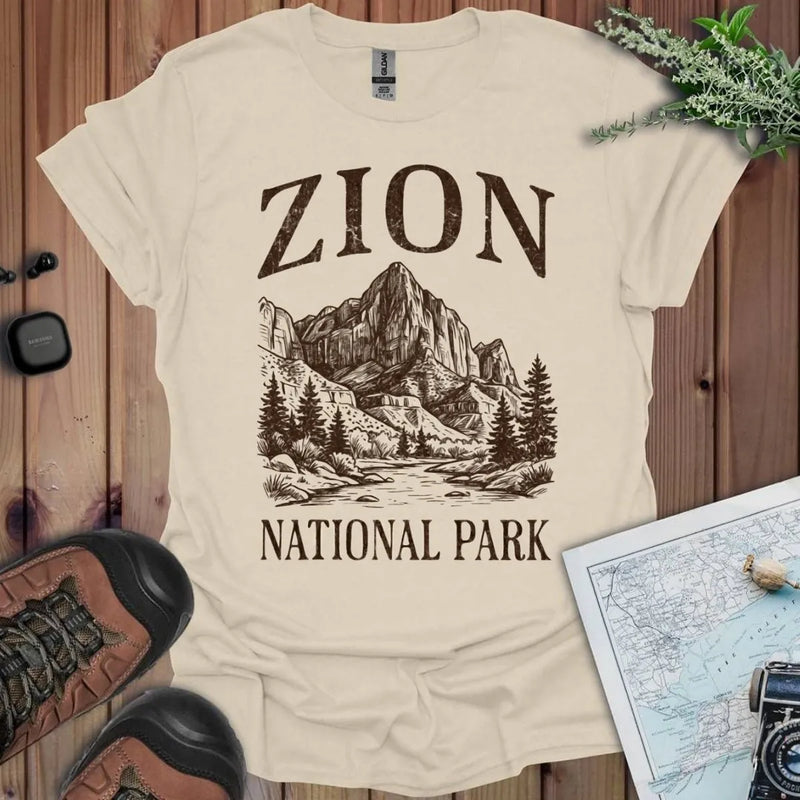 Zion National Park rustic graphic t-shirt primary product view