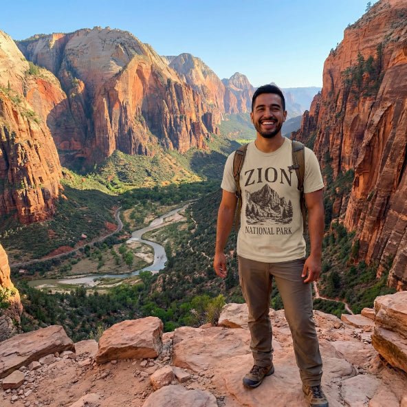 Zion National Park rustic graphic t-shirt alternate apparel color or product angle