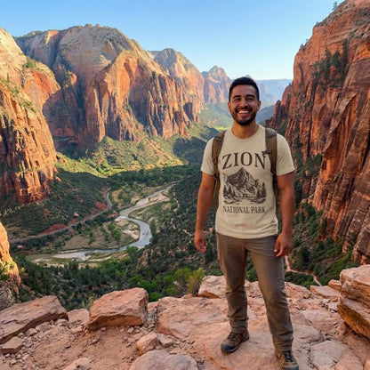 Zion National Park rustic graphic t-shirt alternate apparel color or product angle