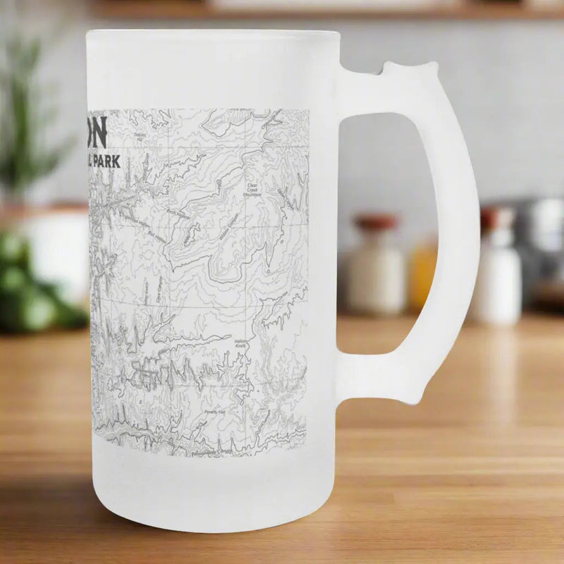 Zion National Park Topographic Frosted Mug Pint Glass - Parks ApparelPint Mug