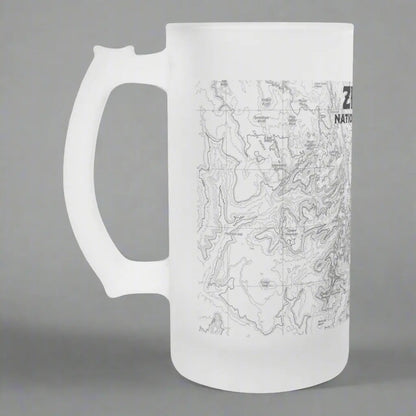 Zion National Park Topographic Frosted Mug Pint Glass - Parks ApparelPint Mug