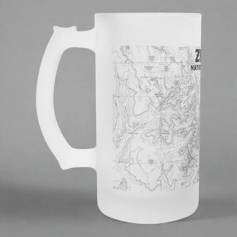 Zion National Park Topographic Frosted Mug Pint Glass - Parks ApparelPint Mug