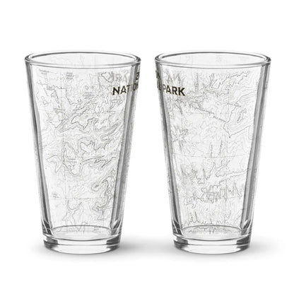 Zion National Park Topographic Pint Glass 16oz - Parks Apparelpint glass