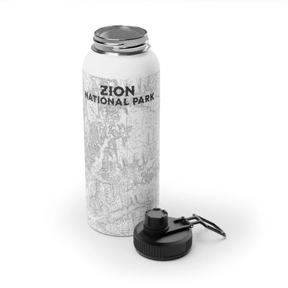 Zion National Park Topographic Water Bottle (12oz, 18oz, 32oz) - Parks Apparelwater bottle