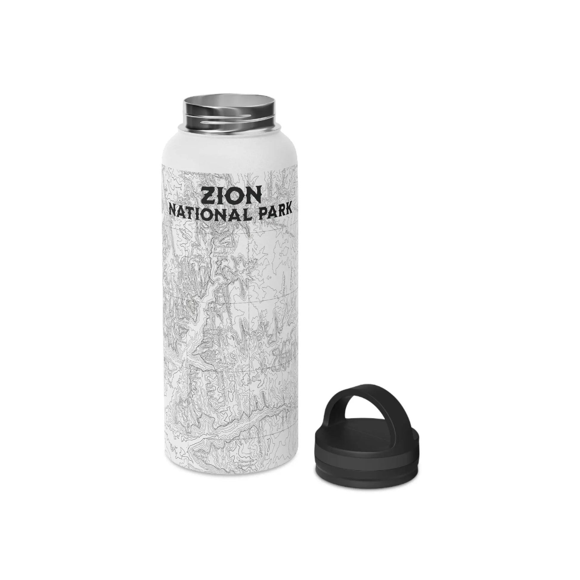 Zion National Park Topographic Water Bottle (12oz, 18oz, 32oz) - Parks Apparelwater bottle