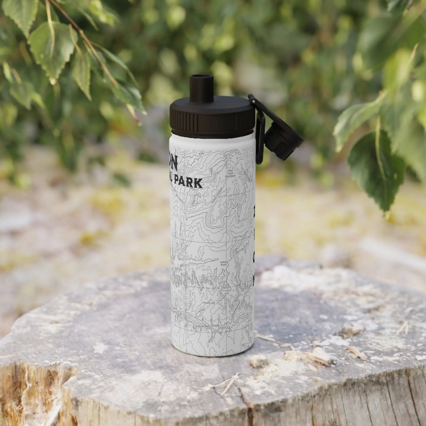 Zion National Park Topographic Water Bottle (12oz, 18oz, 32oz) - Parks Apparelwater bottle