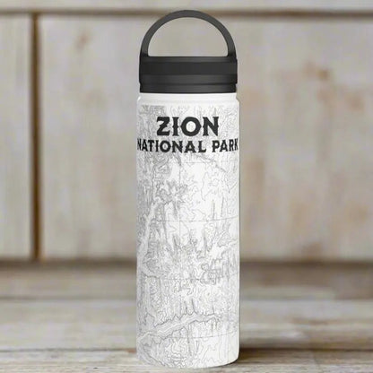 Zion National Park Topographic Water Bottle (12oz, 18oz, 32oz) - Parks Apparelwater bottle