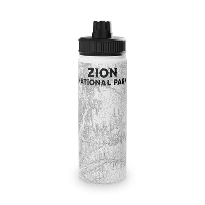Zion National Park Topographic Water Bottle (12oz, 18oz, 32oz) - Parks Apparelwater bottle