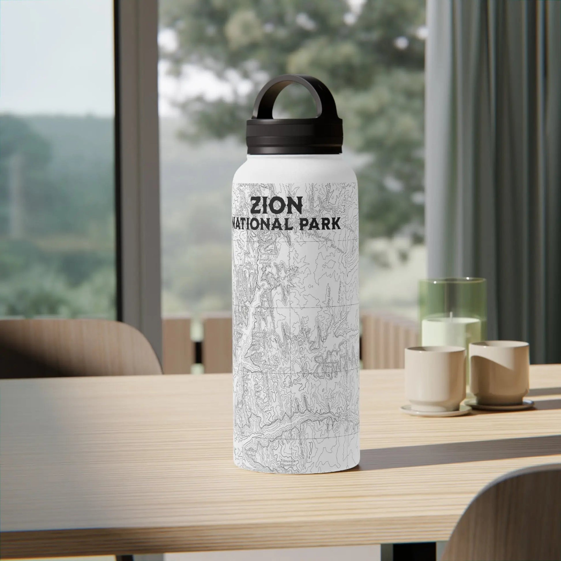 Zion National Park Topographic Water Bottle (12oz, 18oz, 32oz) - Parks Apparelwater bottle