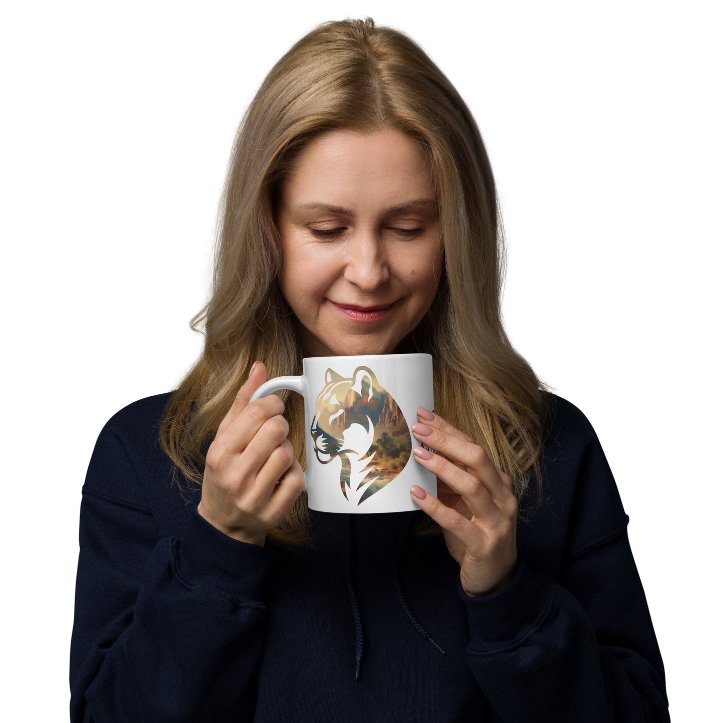 Zion Park mountain lion mug design detail or product variation