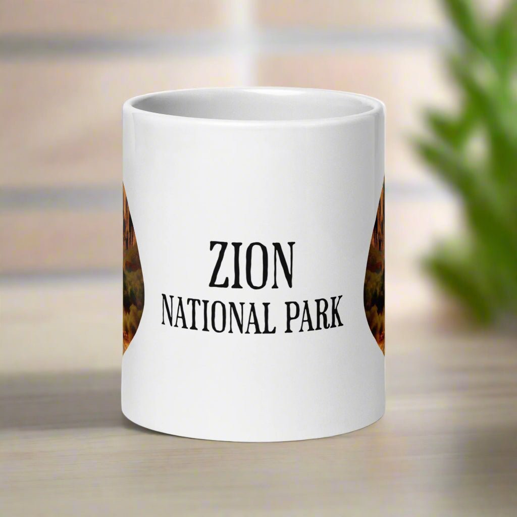 Zion Park mountain lion mug design detail or product variation